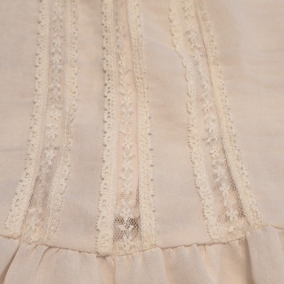 Forever 21 Cream Lace Peplum Chiffon Top | Boho Top | Crop Top - Picture 3 of 12
